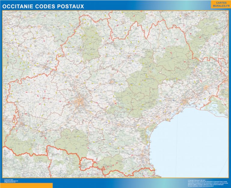 Carte OccitanIe codes postaux