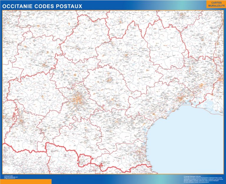 Carte Région OccitanIe codes postaux