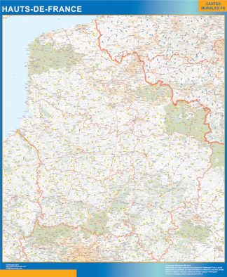 Carte plastifiée Région Hauts de France